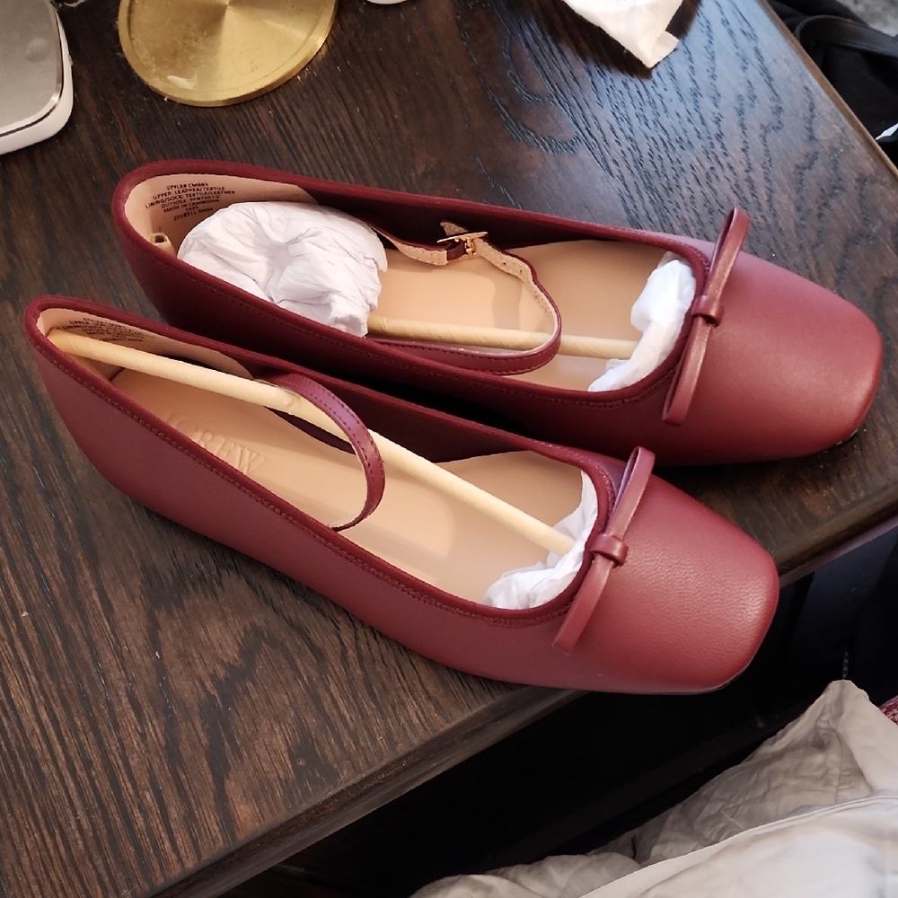 J. Crew Maroon Ballet Flats